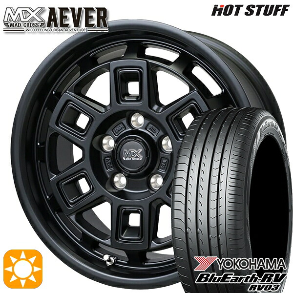 【取付対象】C-HR カローラクロス 215/60R17 96H ヨコハマ ブルーアース RV03 ホットスタッフ マッドクロスアイヴァー MTBK 17インチ 7.0J 5H114.3+38 サマータイヤホイールセット |トレッド新横浜師岡店