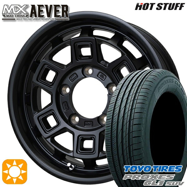 【取付対象】ジムニー 175/80R16 91S トーヨー プロクセス CL1 SUV ホットスタッフ マッドクロスアイヴァー MTBK 16インチ 5.5J 5H139.7+20 サマータイヤホイールセット