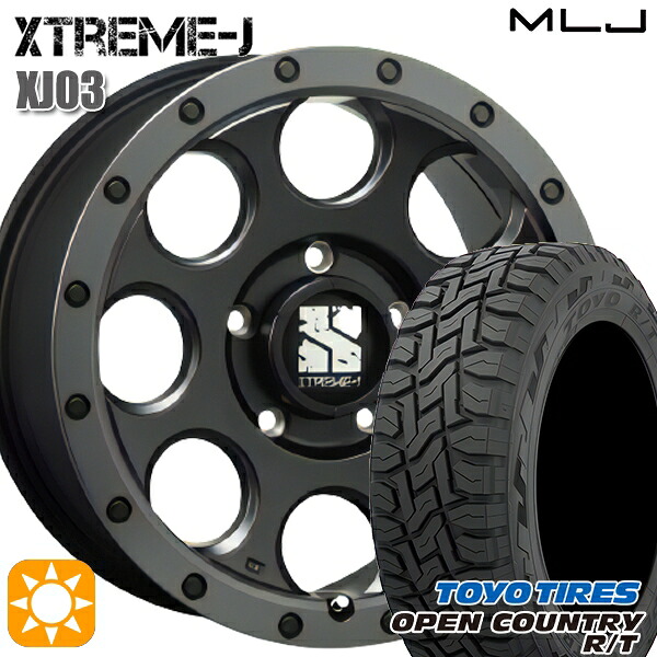 【取付対象】225/60R17 99Q トーヨー オープンカントリー R/T MLJ エクストリームJ XJ03 フラットブラック/スモークフランジ 17インチ 7.5J 5H114.3 サマータイヤホイールセット |トレッド新横浜師岡店