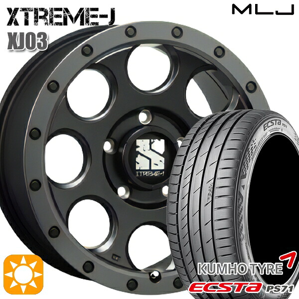 【取付対象】235/50R18 101W XL クムホ エクスタ PS71 MLJ エクストリームJ XJ03 フラットブラック/スモークフランジ 18インチ 8.0J 5H114.3 サマータイヤホイールセット ｜トレッド新横浜師岡店 95,590円