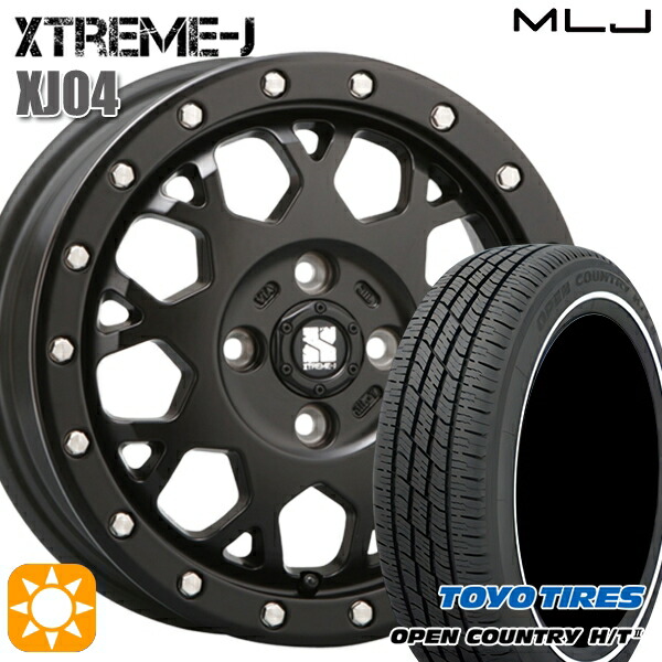 【取付対象】165/60R15 77H トーヨー オープンカントリー H/T2 WR MLJ エクストリームJ XJ04 サテンブラック 15インチ 4.5J 4H100 サマータイヤホイールセット