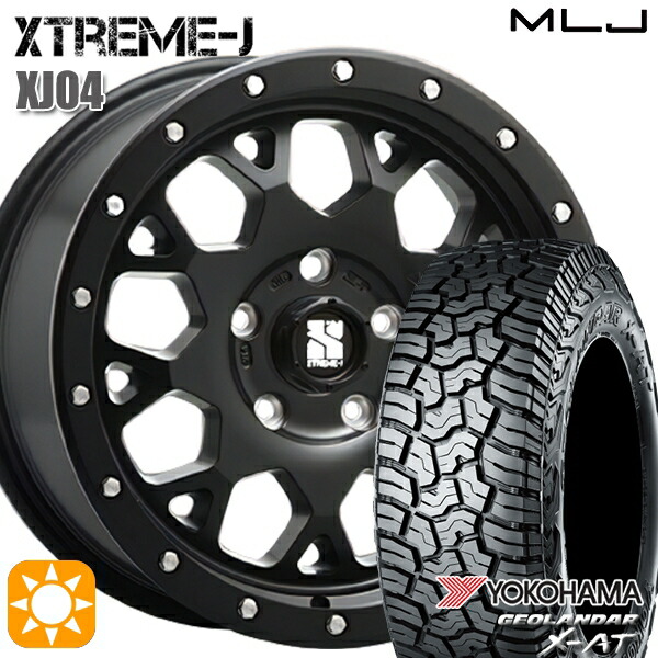 【取付対象】デリカD5 LT215/70R16 100/97Q ヨコハマ ジオランダー X-AT G016 MLJ エクストリームJ XJ04 サテンブラック 16インチ 7.0J 5H114.3 サマータイヤホイールセット