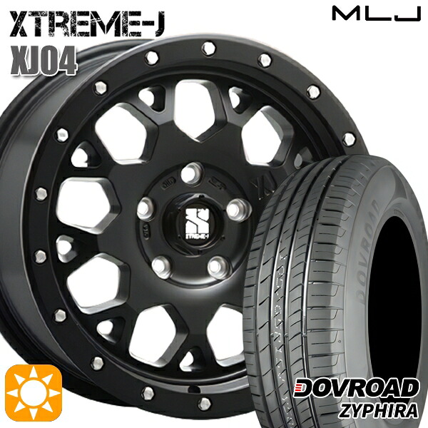 【取付対象】215/65R16 98H DOVROAD ザイファイラ MLJ エクストリームJ XJ04 サテンブラック 16インチ 7.0J 5H114.3 サマータイヤホイールセット
