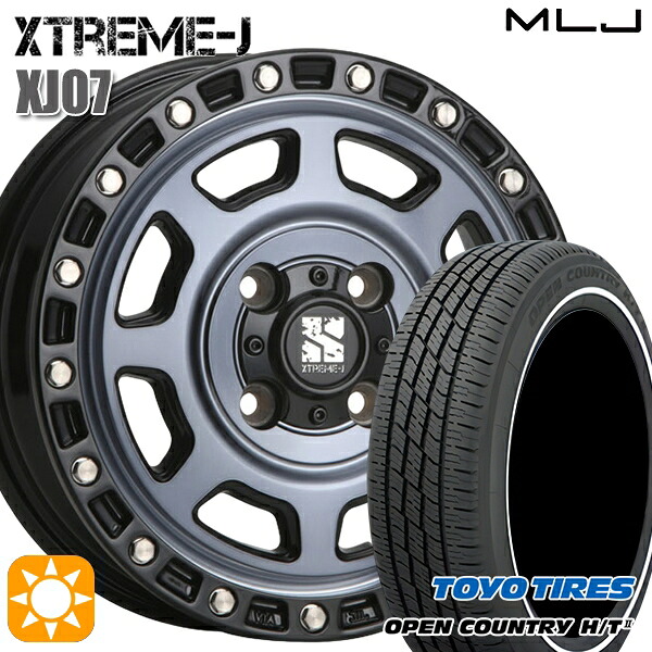 【取付対象】165/65R15 81H トーヨー オープンカントリー H/T2 WR MLJ エクストリームJ XJ07 グロスブラック マシンインディゴ 15インチ 4.5J 4H100 サマータイヤホイールセット
