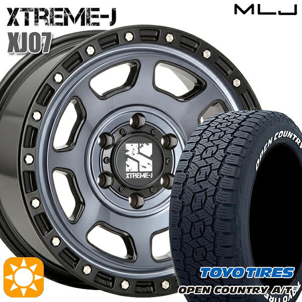 【取付対象】265/70R17 115T トーヨー オープンカントリーA/T3 ホワイトレター MLJ エクストリームJ XJ07 グロスブラック マシンインディゴ 17インチ 8.0J 6H139.7 サマータイヤホイールセット ｜トレッド新横浜師岡店