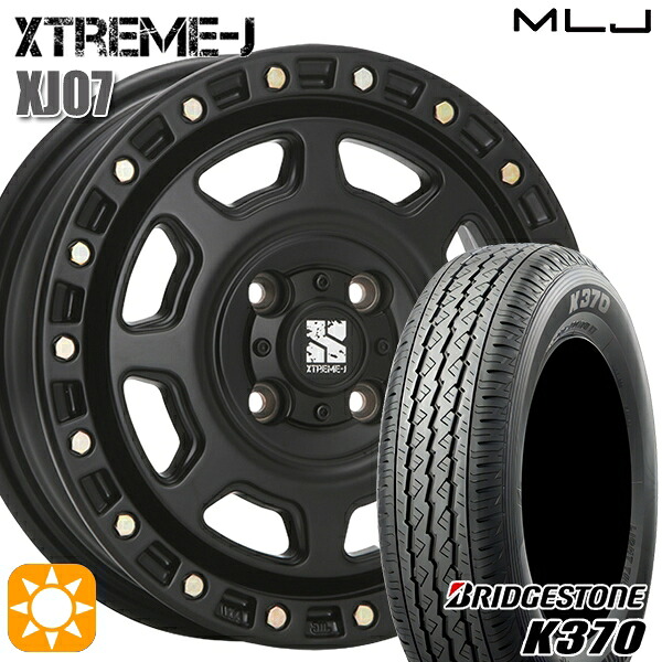 【取付対象】軽トラ 145/80R12 80/78N ブリヂストン K370 MLJ エクストリームJ XJ07 サテンブラック 12インチ 4.0J 4H100 サマータイヤホイールセット ｜トレッド新横浜師岡店