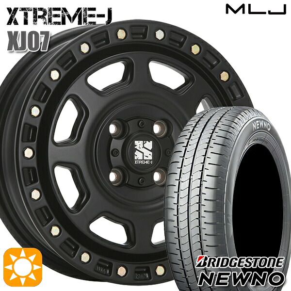 【取付対象】165/60R15 77H ブリヂストン ニューノ MLJ エクストリームJ XJ07 サテンブラック 15インチ 4.5J 4H100 サマータイヤホイールセット