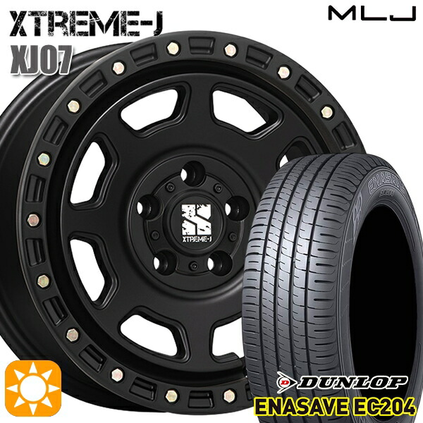 【取付対象】ヤリスクロス 205/65R16 95H ダンロップ エナセーブ EC204 MLJ エクストリームJ XJ07 サテンブラック 16インチ 7.0J 5H114.3 サマータイヤホイールセット