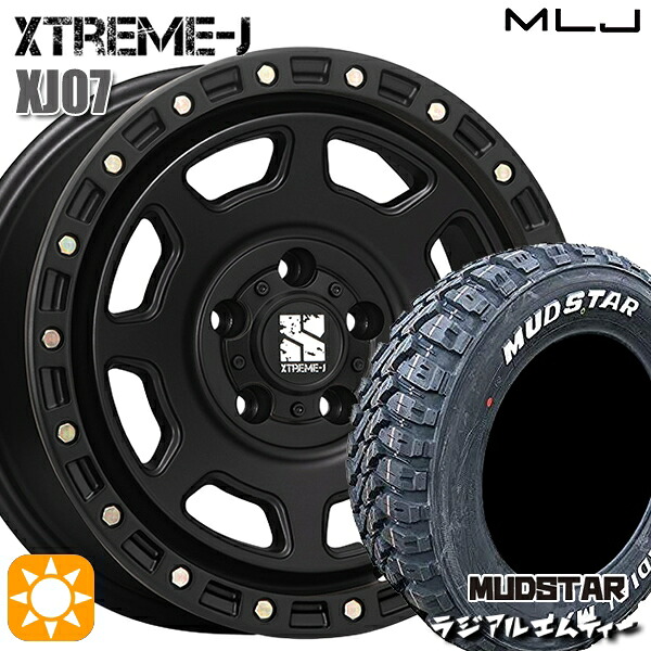 【取付対象】225/70R16 103S マッドスター ラジアル M/T ホワイトレター MLJ エクストリームJ XJ07 サテンブラック 16インチ 7.0J 5H114.3 サマータイヤホイールセット |トレッド新横浜師岡店
