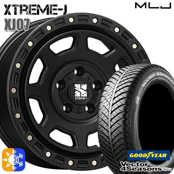ヤリスクロス 205/65R16 95H グッドイヤー ベクター フォーシーズンズ MLJ エクストリームJ XJ07 16インチ 7.0J 5H114.3 サテンブラック オールシーズンタイヤホイールセット ｜トレッド新横浜師岡店