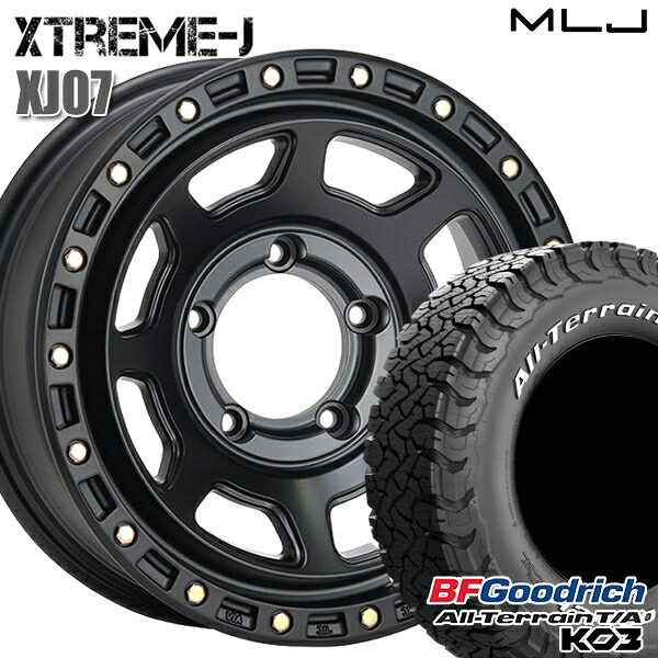【取付対象】ジムニーシエラ/ノマド 215/70R16 100/97S RWL BFグッドリッチ オールテレーン T/A KO3 MLJ エクストリームJ XJ07 サテンブラック 16インチ 6.0J 5H139.7 -5 サマータイヤホイールセット