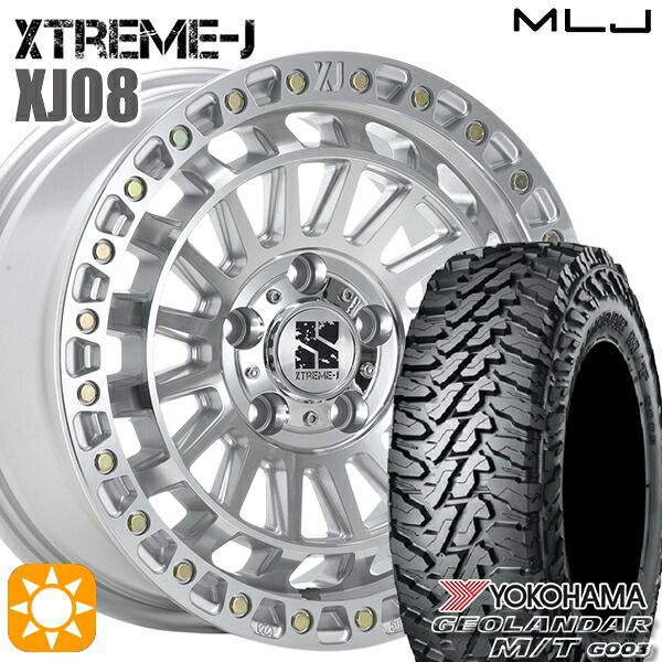 【取付対象】JEEPラングラー 275/70R17 121/118Q ヨコハマ ジオランダーM/T G003 MLJ エクストリームJ XJ08 グロスマシンド 17インチ 7.5J 5H127 +40 サマータイヤホイールセット ｜トレッド新横浜師岡店