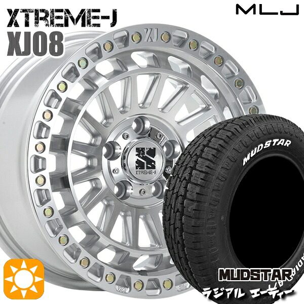 【取付対象】215/65R16 109/107L マッドスター ラジアル A/T ホワイトレター MLJ エクストリームJ XJ08 グロスマシンド 16インチ 7.0J 5H114.3 サマータイヤホイールセット ｜トレッド新横浜師岡店
