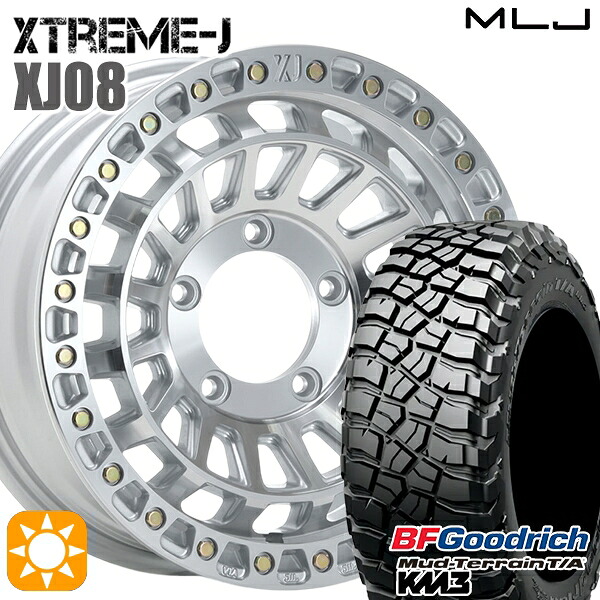 【取付対象】ジムニー 225/75R16 115/112Q RBL BFグッドリッチ マッドテレーン T/A KM3 MLJ エクストリームJ XJ08 グロスマシンド 16インチ 5.5J 5H139.7+20 サマータイヤホイールセット