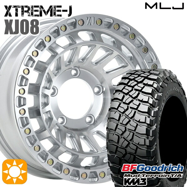 【取付対象】ジムニーシエラ ノマド 225/75R16 115/112Q RBL BFグッドリッチ マッドテレーン T/A KM3 MLJ エクストリームJ XJ08 グロスマシンド 16インチ 6.0J 5H139.7-5 サマータイヤホイールセット ｜トレッド新横浜師岡店