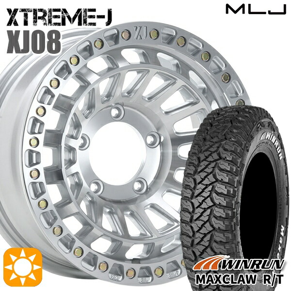 【取付対象】ジムニーシエラ ノマド 185/85R16 105/103N ウィンラン マックスクロウ R/T ホワイトレター MLJ エクストリームJ XJ08 グロスマシンド 16インチ 6.0J 5H139.7-5 サマータイヤホイールセット ｜トレッド新横浜師岡店