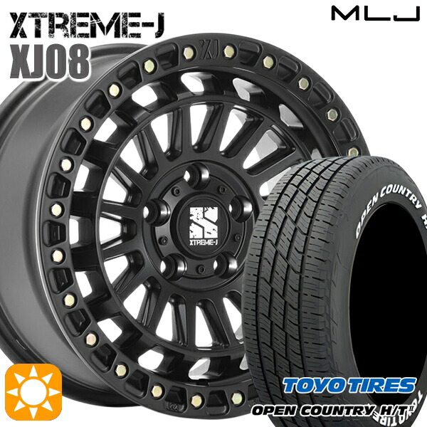 【取付対象】ヤリスクロス 205/65R16 95H トーヨー オープンカントリー H/T2 WL MLJ エクストリームJ XJ08 サテンブラック 16インチ 7.0J 5H114.3 サマータイヤホイールセット