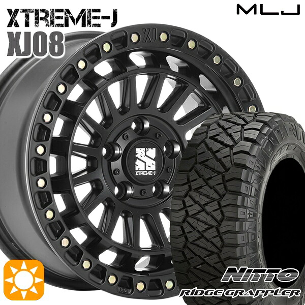 【取付対象】デリカD5 245/70R16 118Q ニットー リッヂグラップラー MLJ エクストリームJ XJ08 サテンブラック 16インチ 7.0J 5H114.3 サマータイヤホイールセット |トレッド新横浜師岡店