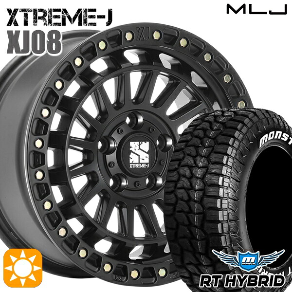 【取付対象】285/65R18 116T モンスタ RTハイブリッド ホワイトレター MLJ エクストリームJ XJ08 サテンブラック 18インチ 8.0J 5H127 +45 サマータイヤホイールセット |トレッド新横浜師岡店
