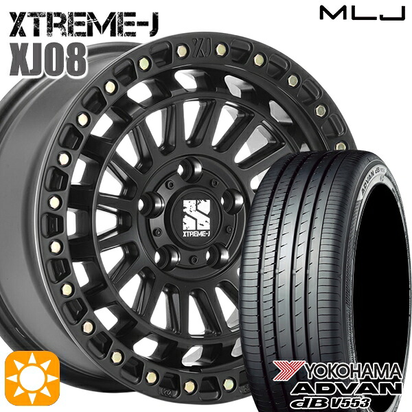 【取付対象】225/50R17 94W ヨコハマ アドバン デシベル V553 MLJ エクストリームJ XJ08 サテンブラック 17インチ 7.5J 5H114.3 +42 サマータイヤホイールセット |トレッド新横浜師岡店