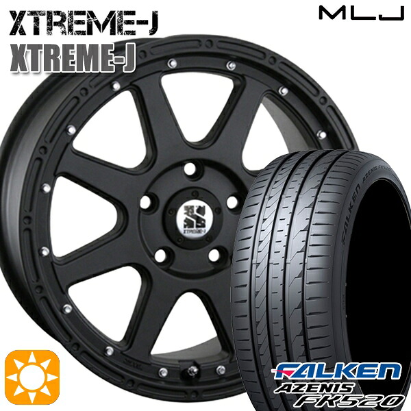 【取付対象】235/55R18 104Y XL ファルケン アゼニス FK520 MLJ エクストリームJ フラットブラック 18インチ 8.0J 5H114.3 サマータイヤホイールセット