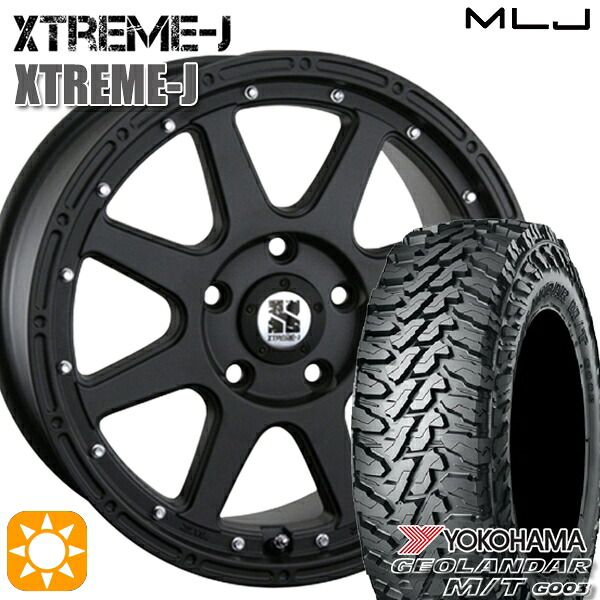 【取付対象】225/70R16 103S ヨコハマ ジオランダーM/T G003 MLJ エクストリームJ フラットブラック 16インチ 7.0J 5H114.3 サマータイヤホイールセット ｜トレッド新横浜師岡店