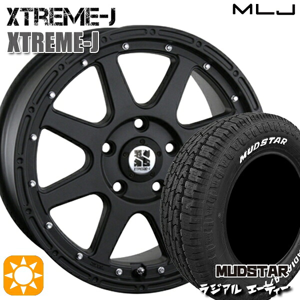 【取付対象】215/65R16 109/107L マッドスター ラジアル A/T ホワイトレター MLJ エクストリームJ フラットブラック 16インチ 7.0J 5H114.3 サマータイヤホイールセット ｜トレッド新横浜師岡店