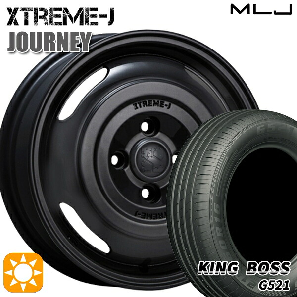 【取付対象】165/65R14 79T キングボス G521 MLJ エクストリームJ ジャーニー サテンブラック 14インチ 4.5J 4H100 サマータイヤホイールセット |トレッド新横浜師岡店