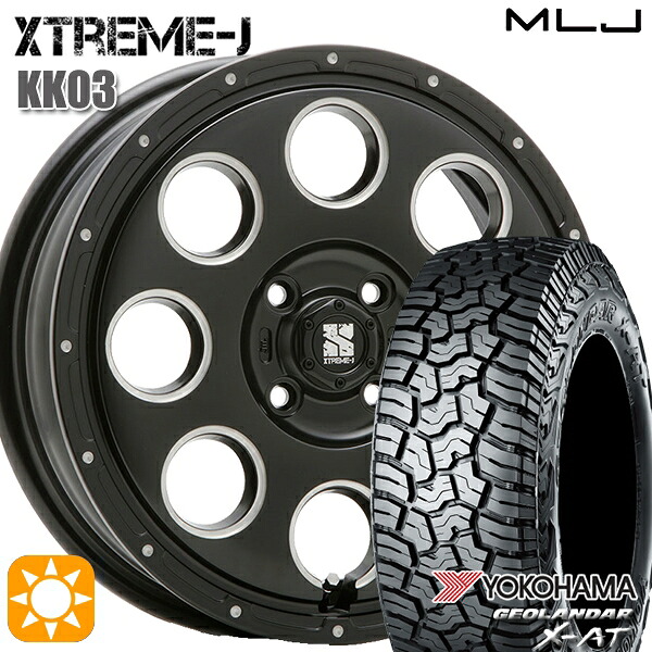 145R14C 85/83Q ヨコハマ(YOKOHAMA)ジオランダーX-AT G016 MLJ エクストリームJ KK0314インチ 4.5J 4H100 サテンブラックミルド 新品サマータイヤホイール 4本セット 送料無料 |トレッド新横浜師岡店