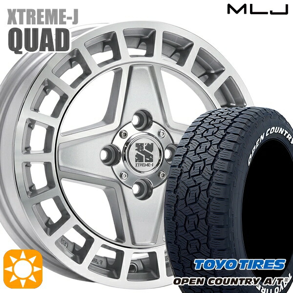【取付対象】アゲ軽 165/80R14 97/95N LT トーヨー オープンカントリーA/T3 ホワイトレター MLJ エクストリームJ QUAD GM 14インチ 4.5J 4H100+45 サマータイヤホイールセット
