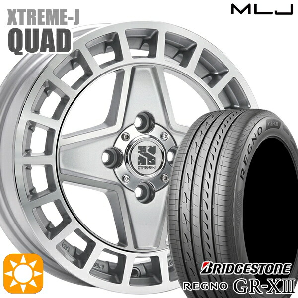 【取付対象】ハスラー ソリオ 165/60R15 77H ブリヂストン レグノ GRX3 MLJ エクストリームJ QUAD GM 15インチ 4.5J 4H100+45 サマータイヤホイールセット