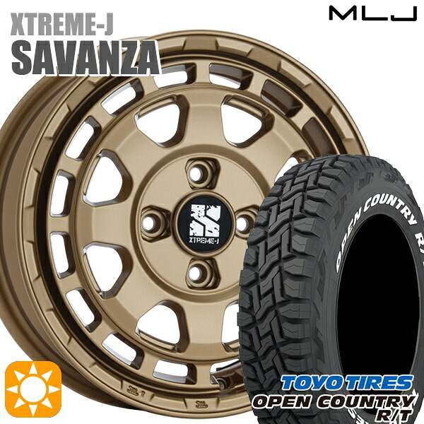 【取付対象】アゲ軽 165/80R14 97/95N LT トーヨー オープンカントリー R/T ホワイトレター MLJ エクストリームJ SAVANZA BR 14インチ 4.5J 4H100+43 サマータイヤホイールセット