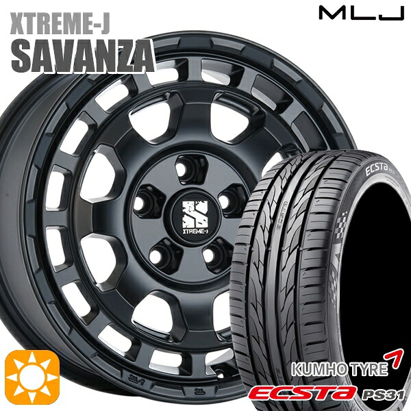 【取付対象】エスティマ ヤリスクロス 215/60R16 95V クムホ エクスタ PS31 MLJ エクストリームJ SAVANZA SB 16インチ 7.0J 5H114.3+35 サマータイヤホイールセット ｜トレッド新横浜師岡店
