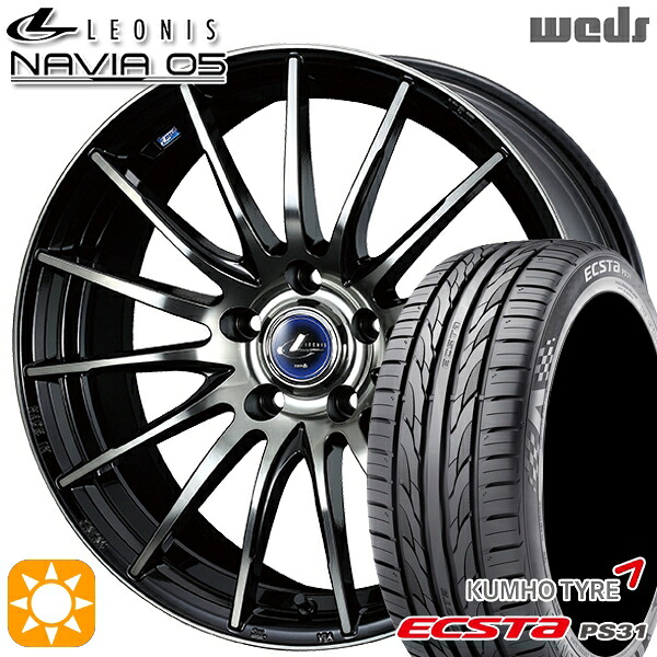 【取付対象】エスティマ ヤリスクロス 215/60R16 95V クムホ エクスタ PS31 Weds ウェッズ レオニス ナヴィア05 BPB (ブラック ミラーカット ブラッククリアー) 16インチ 6.5J 5H114.3 サマータイヤホイールセット ｜トレッド新横浜師岡店 73,480円