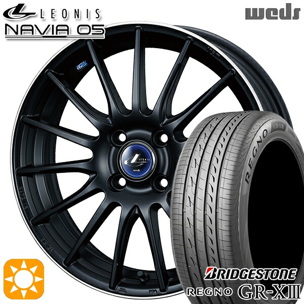 【取付対象】アクア クロスビー 185/55R16 83V ブリヂストン レグノ GR-X3 Weds ウェッズ レオニス ナヴィア05 MBP (マットブラック リムポリッシュ) 16インチ 6.0J 4H100 サマータイヤホイールセット |トレッド新横浜師岡店