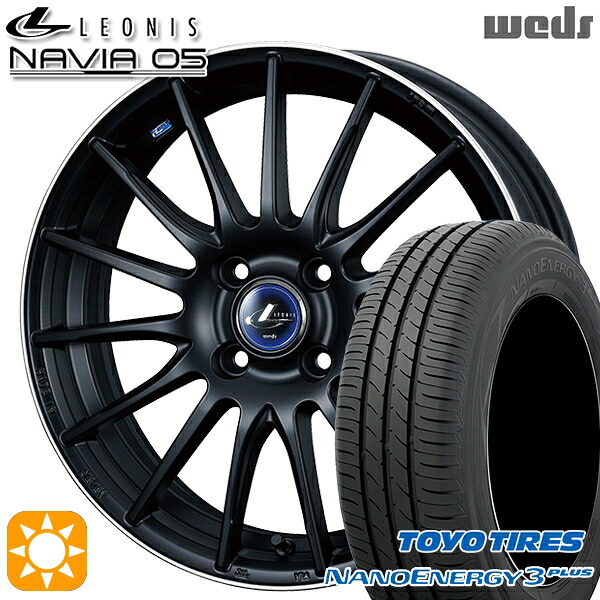 【取付対象】195/45R16 80W トーヨー ナノエナジー3プラス Weds ウェッズ レオニス ナヴィア05 MBP (マットブラック リムポリッシュ) 16インチ 6.0J 4H100 サマータイヤホイールセット |トレッド新横浜師岡店