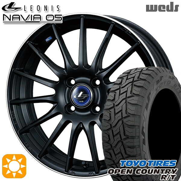 【取付対象】アクア クロスビー 175/60R16 82Q トーヨー オープンカントリー R/T Weds ウェッズ レオニス ナヴィア05 MBP (マットブラック リムポリッシュ) 16インチ 6.0J 4H100 サマータイヤホイールセット