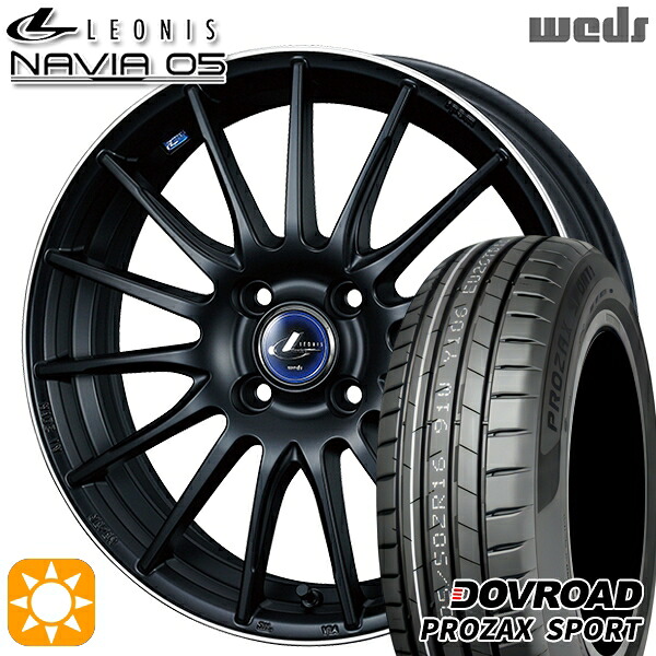 【取付対象】205/45R17 88W XL DOVROAD プロザックススポーツ Weds ウェッズ レオニス ナヴィア05 MBP (マットブラック リムポリッシュ) 17インチ 6.5J 4H100 サマータイヤホイールセット |トレッド新横浜師岡店