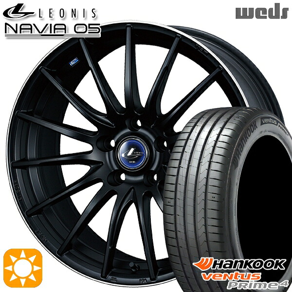 【取付対象】215/60R17 96V ハンコック veNtus PRime4 K135A Weds ウェッズ レオニス ナヴィア05 MBP (マットブラック リムポリッシュ) 17インチ 7.0J 5H114.3 サマータイヤホイールセット