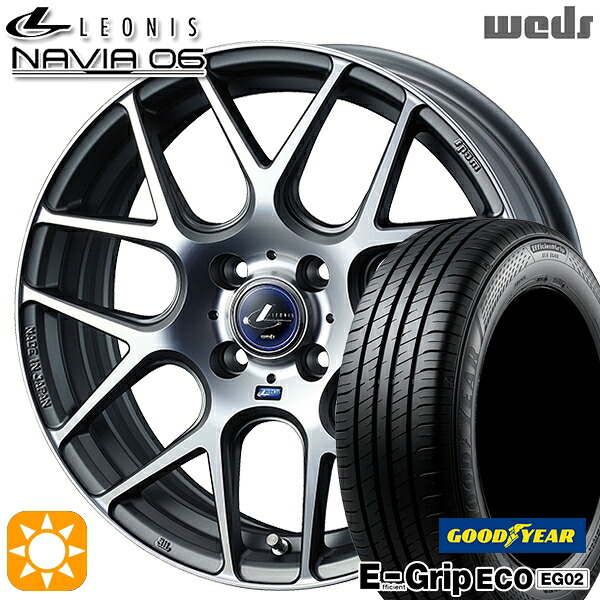 【取付対象】ライズ ロッキー 195/65R16 92V グッドイヤー エフィシェントグリップ EG02 Weds ウェッズ レオニス ナヴィア06 MGMC (マットガンメタマシニングカット) 16インチ 6.0J 4H100 サマータイヤホイールセット |トレッド新横浜師岡店