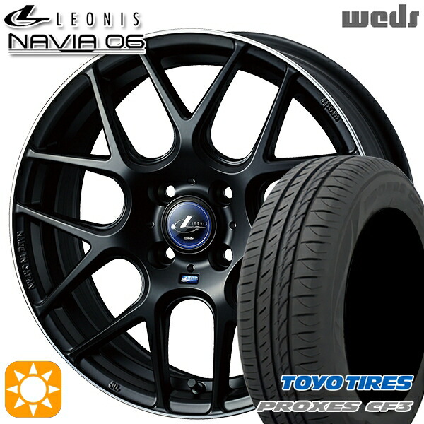 【取付対象】165/60R15 77H トーヨー プロクセス CF3 Weds ウェッズ レオニス ナヴィア06 MBP (マットブラックリムポリッシュ) 15インチ 4.5J 4H100 サマータイヤホイールセット