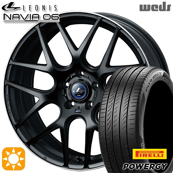 【取付対象】225/40R19 93W XL ピレリ パワジー Weds ウェッズ レオニス ナヴィア06 MBP (マットブラックリムポリッシュ) 19インチ 8.0J 5H114.3 サマータイヤホイールセット ｜トレッド新横浜師岡店