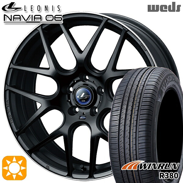 【取付対象】225/60R17 99V ウィンラン R380 Weds ウェッズ レオニス ナヴィア06 MBP (マットブラックリムポリッシュ) 17インチ 7.0J 5H114.3 サマータイヤホイールセット |トレッド新横浜師岡店