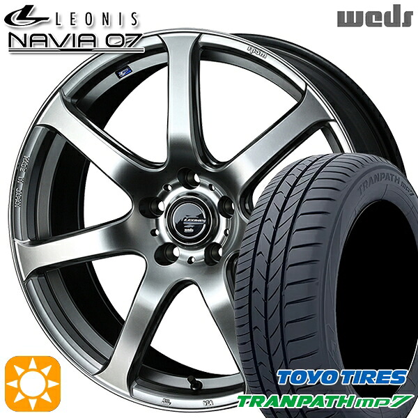 【取付対象】215/60R17 96H トーヨー トランパス mp7 Weds ウェッズ レオニス ナヴィア07 HSB (ハイパーシルバーブラック) 17インチ 7.0J 5H114.3 サマータイヤホイールセット |トレッド新横浜師岡店