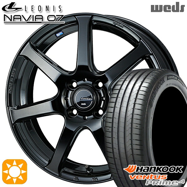 【取付対象】ライズ ロッキー 205/60R16 96V XL ハンコック veNtus PRime4 K135 Weds ウェッズ レオニス ナヴィア07 PBK (プレミアムブラック) 16インチ 6.0J 4H100 サマータイヤホイールセット |トレッド新横浜師岡店
