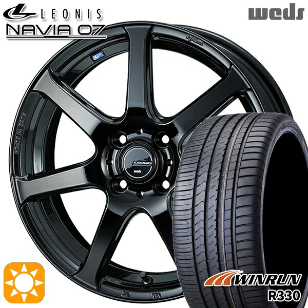 【取付対象】アクア ヤリス 205/40R17 84W XL ウィンラン R330 Weds ウェッズ レオニス ナヴィア07 PBK (プレミアムブラック) 17インチ 6.5J 4H100 サマータイヤホイールセット |トレッド新横浜師岡店