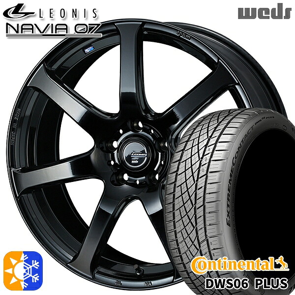225/45R19 92Y コンチネンタル DWS06+ SUV Weds ウェッズ レオニス ナヴィア07 PBK (プレミアムブラック) 19インチ 8.0J 5H114.3 オールシーズンタイヤホイールセット ｜トレッド新横浜師岡店