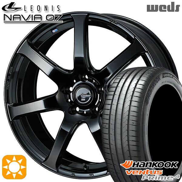 【取付対象】215/60R17 96V ハンコック veNtus PRime4 K135A Weds ウェッズ レオニス ナヴィア07 PBK (プレミアムブラック) 17インチ 7.0J 5H114.3 サマータイヤホイールセット