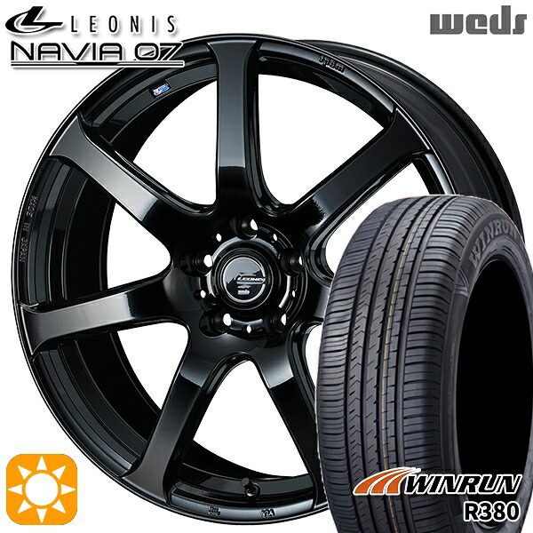 【取付対象】225/60R17 99V ウィンラン R380 Weds ウェッズ レオニス ナヴィア07 PBK (プレミアムブラック) 17インチ 7.0J 5H114.3 サマータイヤホイールセット ｜トレッド新横浜師岡店