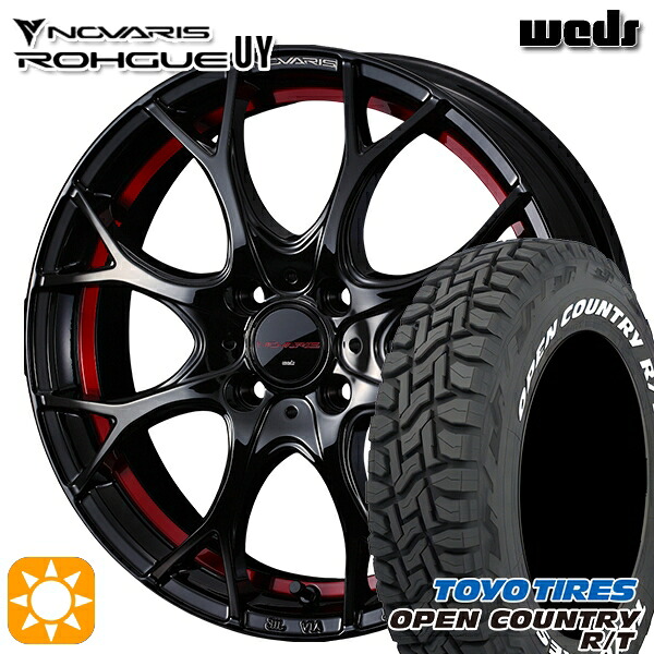 【取付対象】ソリオ タフト 165/65R15 81Q トーヨー オープンカントリー R/T ホワイトレター Weds ウェッズ ノヴァリス ローグ UY ピアノブラック/レッドライン 15インチ 4.5J 4H100 サマータイヤホイールセット